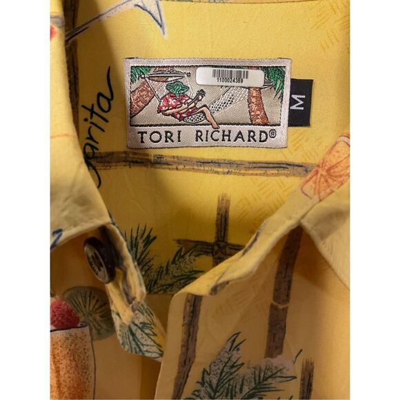 COPY - Tori Richard size medium men's button collard short sleeve casual shirt … - Picture 5 of 9